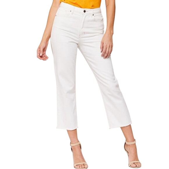 MAVI GOLD NIKI HIGH RISE STRAIGHT CROP JEANS WHITE FESTIVAL SUMMER SIZE 27 - Picture 1 of 12